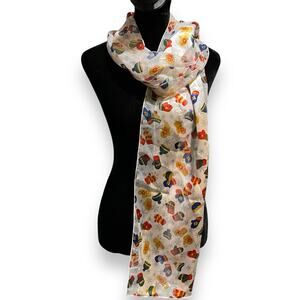 Rectangle Semi Sheer Scarf Unisex Multicolor Winter Mittens Novelty Print Casual